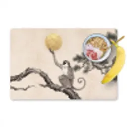 Aap - Maan - Goud Placemat vinyl groot -zzzproduct_Kitchenyeah-website