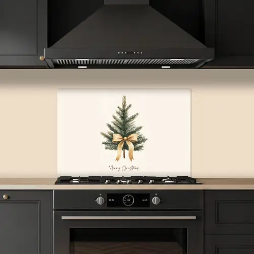 Kerstboom - Kerst - Merry Christmas - Beige keuken achterwand spatscherm klein -sfeer1