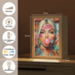 Vrouw - Kauwgom - Graffiti - Love Light Box met kabel (Tafellamp) klein -USP_DE