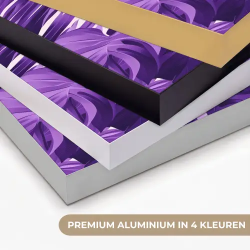 Bladeren - Paars - Tropisch - Abstract Textielframe zwart klein -USP_kleurenNL