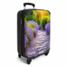 Pad met paarse lavendelstruiken NBS - Handbagage koffer - Unisex middel -productfoto_3d