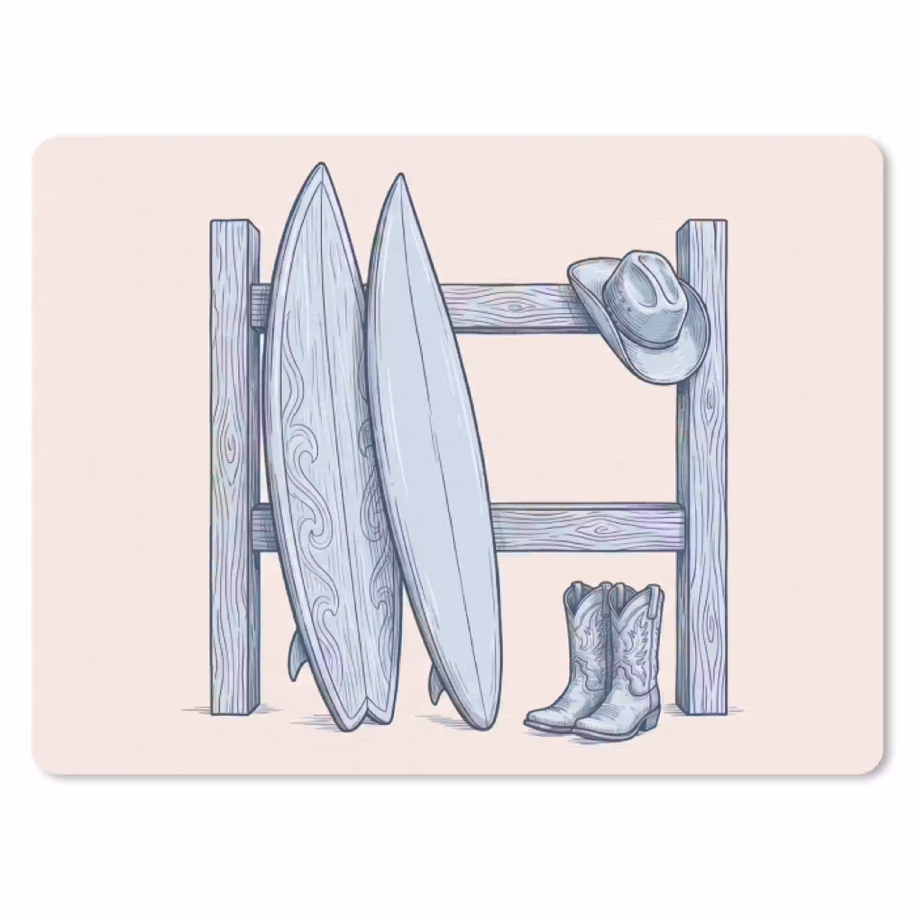 Recreatie - Kleding - Avontuur - Illustratie - Zomer muismat rubber klein -3d