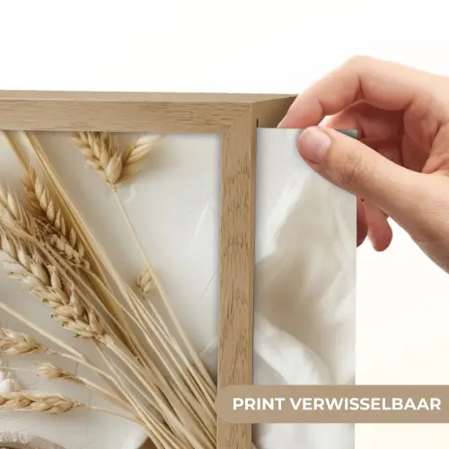 Bloem - Hout - Tarwe Light Box met batterij (Wandlamp) middel -USP_websiteprintNL