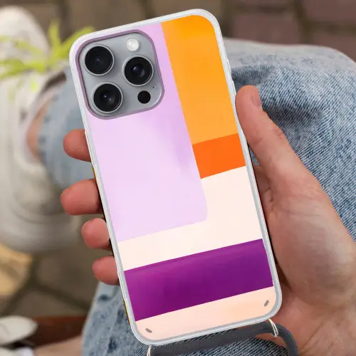 Vlakken - Abstract - Rechthoekig - Oranje Hoesje iPhone 16 Pro Max met koord klein -sfeer3