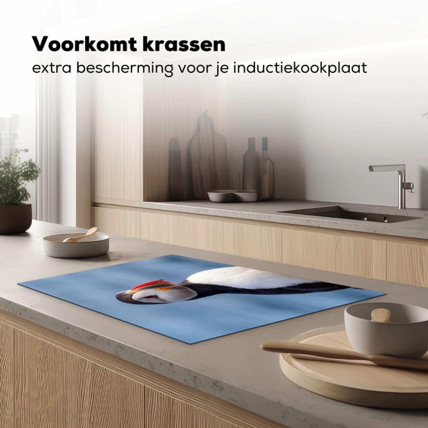 Papegaaiduiker - Portret - Natuur Inductie beschermer vinyl 3mm klein -sfeer1