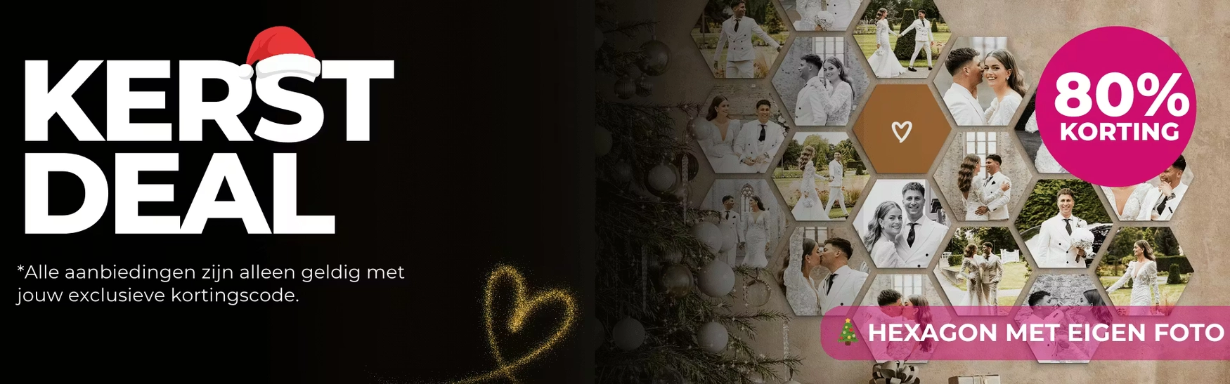 Kerst nieuwsbrief hexagon banner