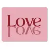 Love - Roze - Spiegeling muismat rubber klein -3d