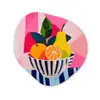 Fruit - Abstracte achtergrond - Roze Wandcirkel Organisch Forex 3mm klein -3d