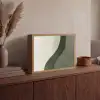 Japandi - Groen - Abstract - Modern Light Box met batterij (Wandlamp) middel -sfeer2