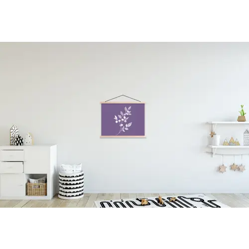 Tak - Sierlijk - Bladeren - Minimalistisch textielposter latten blank klein -kinderkamer