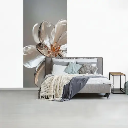 Bloem - Glazen - Doorzichtig fotobehang vinyl groot -slaapkamer