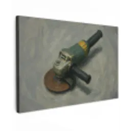 Haakse slijper - Schilderij - Gereedschap Tuinposter op houten frame 2 cm dik klein -3d