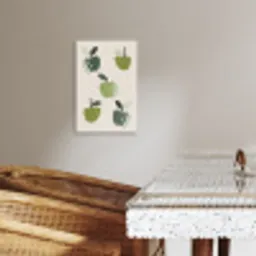 Appels - Groen - Illustratie - Bladeren KitchenYeah - Keuken - Canvas klein -sfeer3