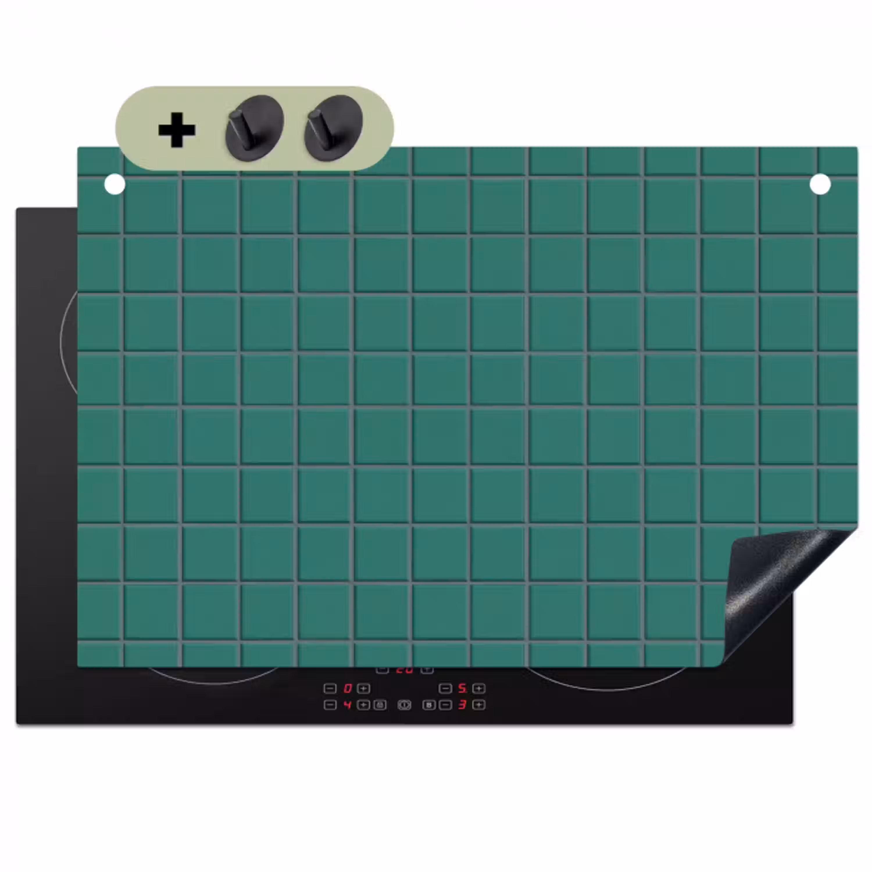 Patroon - Patroon - Smaragd Inductie beschemer met haakjes klein 777 -3d