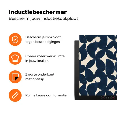 Modern - Geometrisch - Blauw Inductie beschermer vinyl 3mm klein 276 -zzzzzzz-td-ups