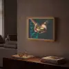 Goud - Kom - Blauw Light Box met batterij (Wandlamp) middel -sfeer1
