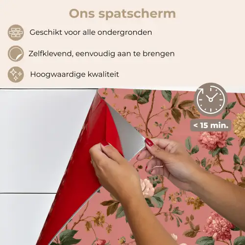 Klassiek - Botanisch - Roze keuken achterwand spatscherm klein 900 -spatscherm_NL