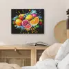 Fruit - Graffiti - Kleurrijk - Sinaasappel - Aardbei - Abstract PET vilt klein -sfeer3