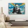 Vrouw - Bril - Regenboog - Wolken canvas 2cm klein -sfeer6