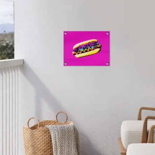 Hotdog - Roze - Retro tuinposter los doek klein -sfeer8