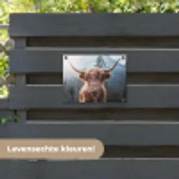 Hooglander van Dichtbij tuinposter los doek klein -sfeer3