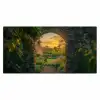 Poort - Planten - Zonsondergang Muismat XXL klein -3d_leeg