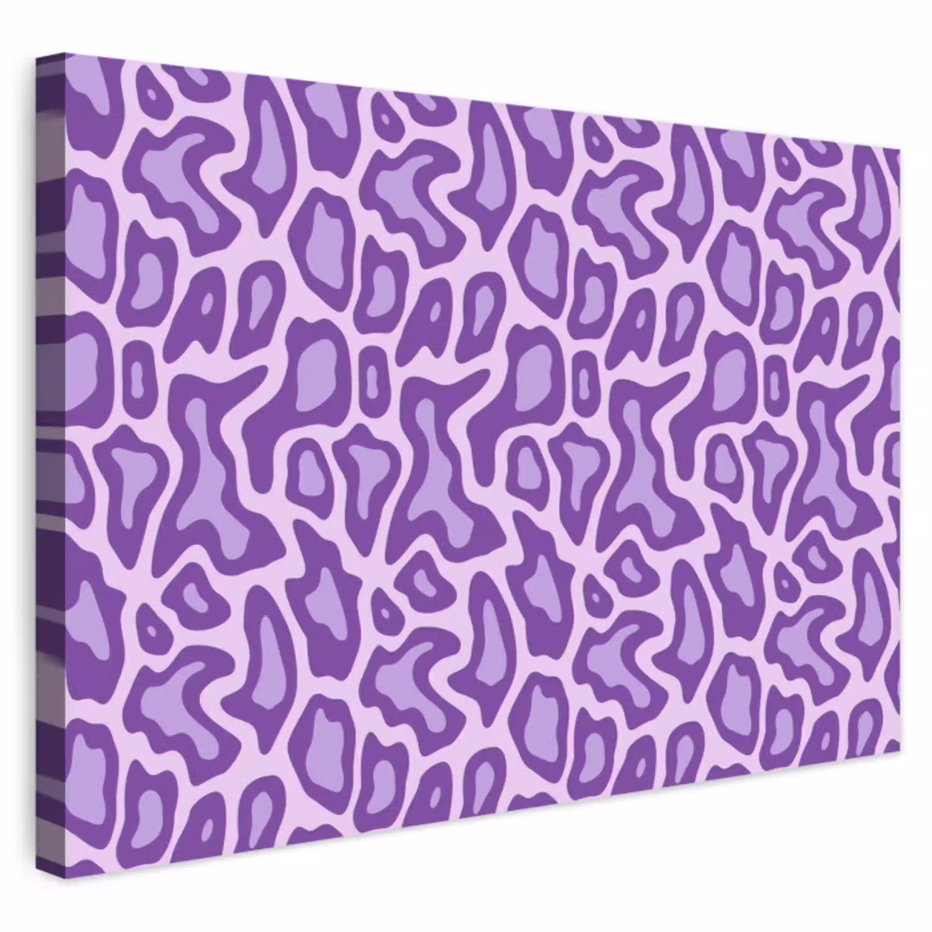 Paars - Abstract - Luipaard - Vlekken - Groovy - Patroon Tuinposter op houten frame 2 cm dik klein 845 -3d
