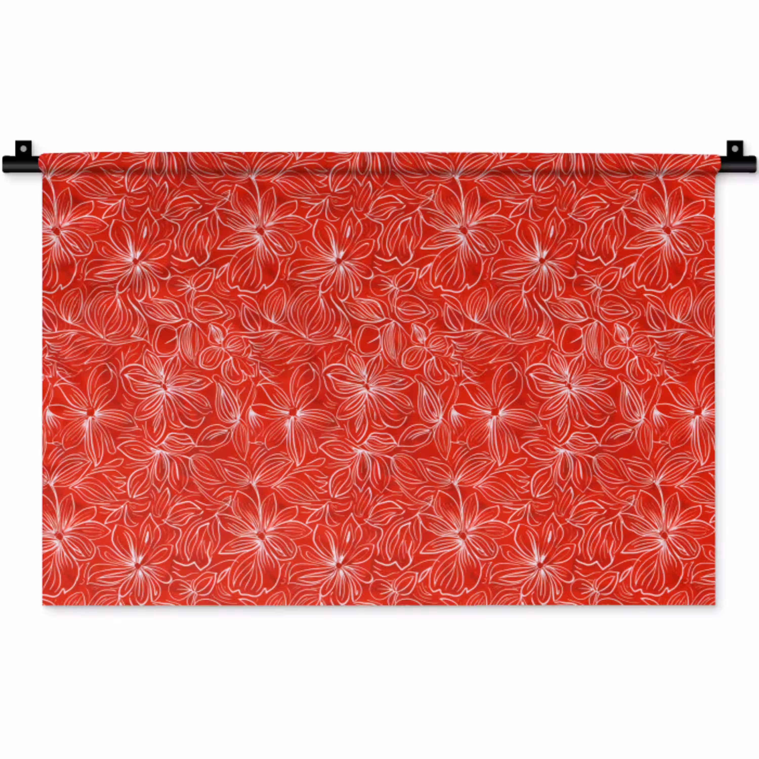 Bloemen - Patroon - Rood Wandkleed katoen klein 269 -zz3d