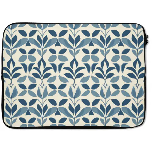 Flora - Modern - Blauw laptophoes neopreen klein 279 -zkaufland3dotto