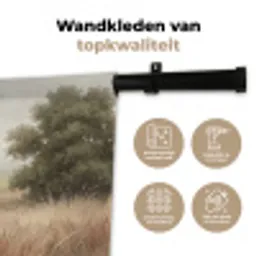 Landschap - Minimalistisch - Beige Wandkleed katoen klein -sfeer2