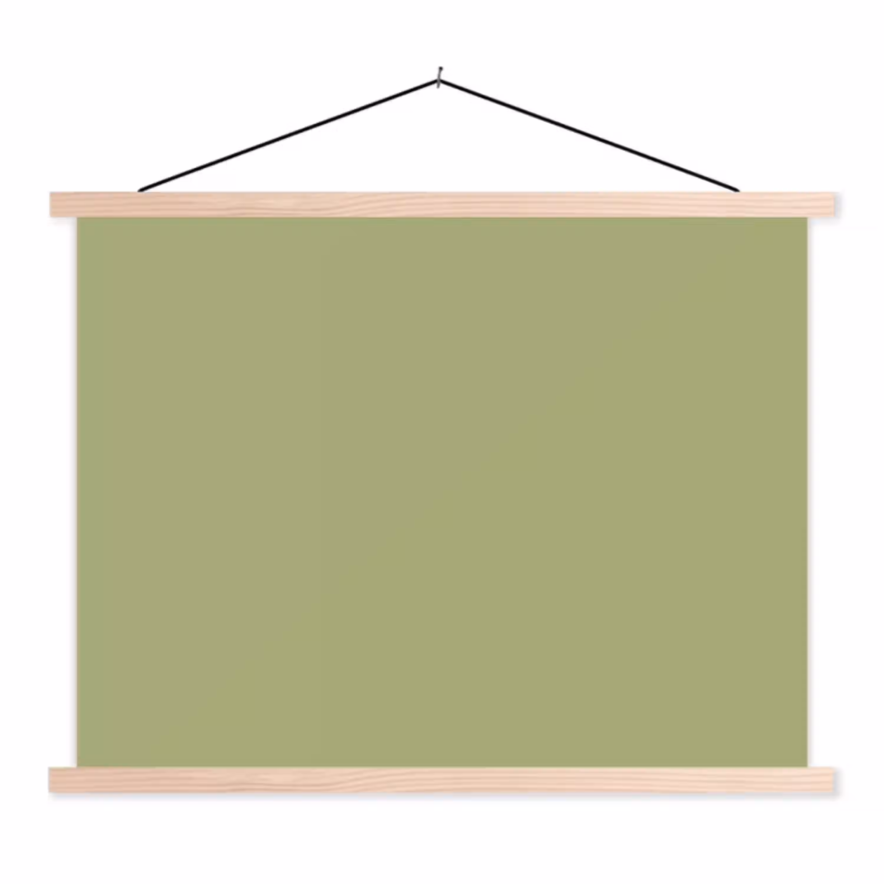 Whispering - Sage - Groen textielposter latten blank klein 122 -3d