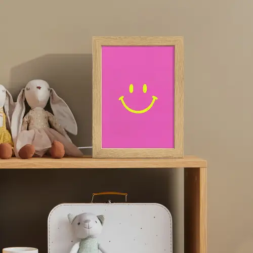 Smiley - Vrolijk - Roze Light Box met kabel (Kinderlampje) klein -sfeer2_kind