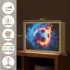 Voetbal - Vuur - IJs - Blauw Light Box met batterij (Wandlamp kind) middel -USP_websiteoverzichtNL