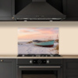 Rustiek - Roeiboot - Zandstrand keuken achterwand spatscherm klein -sfeer1