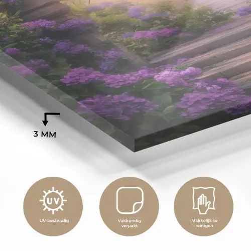 Poort - Paars - Bloemen plexiglas 5mm klein -sfeer2