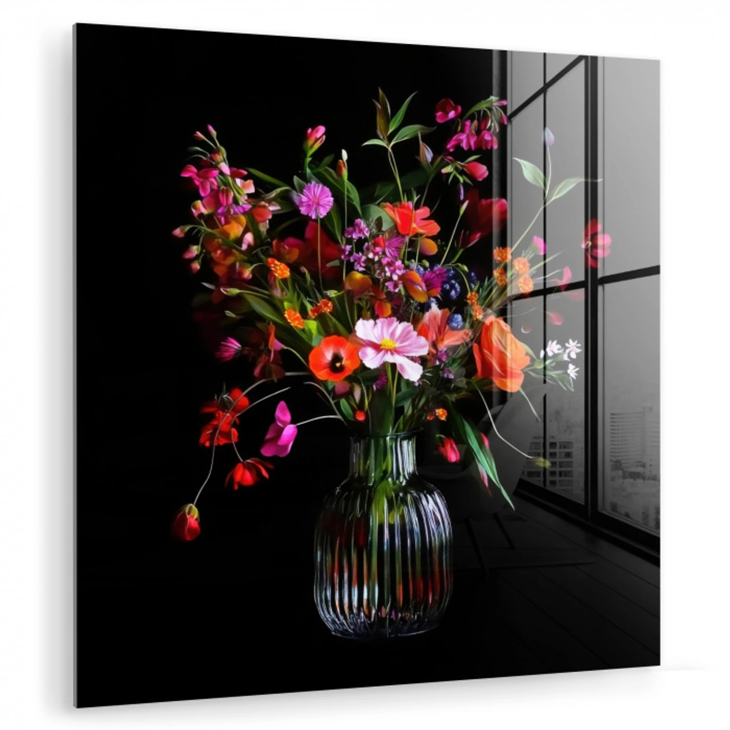 Boeket - Veldbloemen - Vaas plexiglas 5mm klein -zzzproduct_nieuw