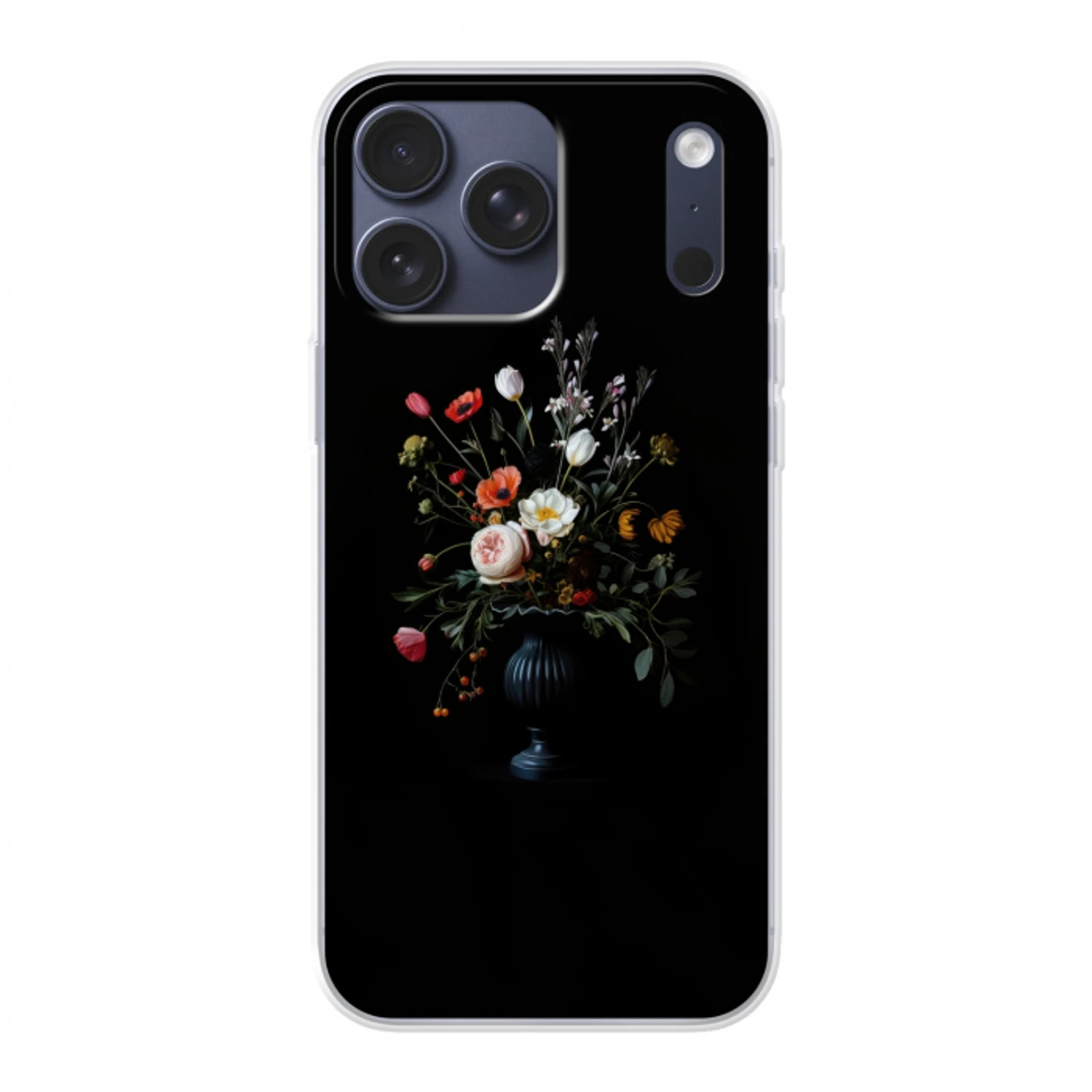 Bloemstuk - Vaas - Zwart Telefoonhoesje iPhone 17 Pro Max klein -3d