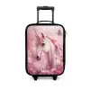 Eenhoorn - Roze - Vlinders - Bloemen Kinderkoffer - Zwart klein -3d