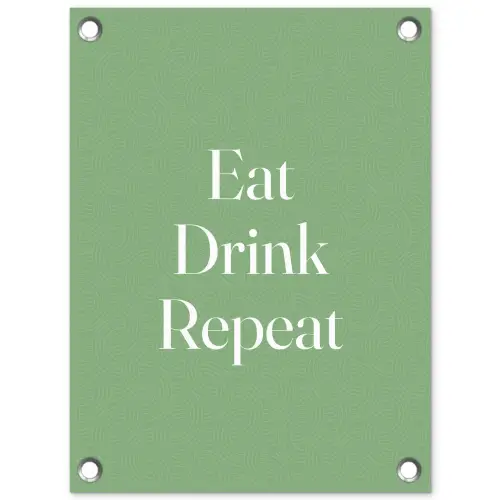 Eten - Drinken - Tekst - Mintgroen tuinposter los doek klein -3d