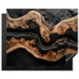 Rivieren van Hout en Hars Inductie beschermer vinyl 3mm groot -3d