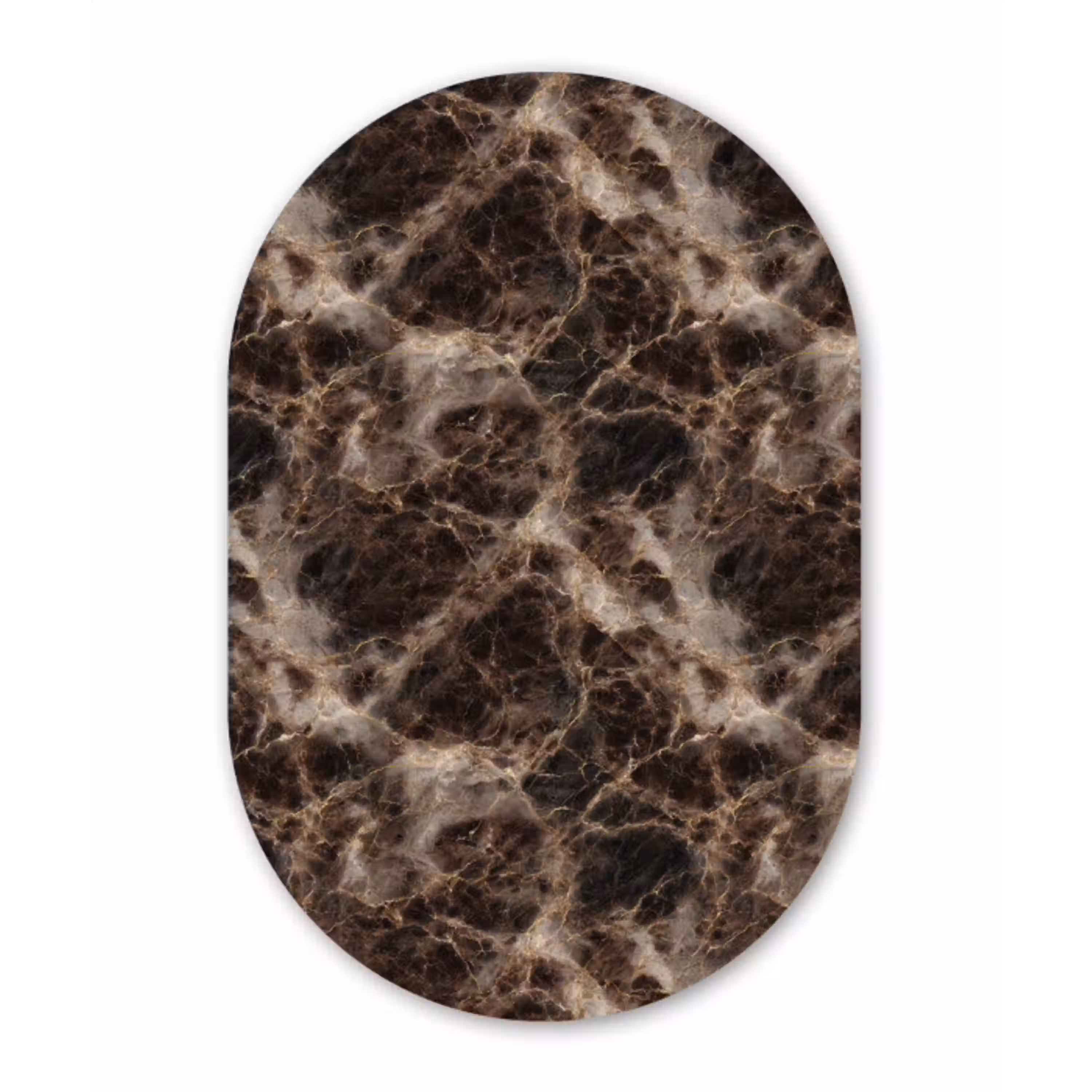 Bruin - Goud - Marmer Wandcirkel Ovaal Aluminium middel 839 -3d
