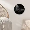 Vlinder - Zwart - Insect - Dieren Wandcirkel kunststof plaat 5mm dik klein -sfeer5
