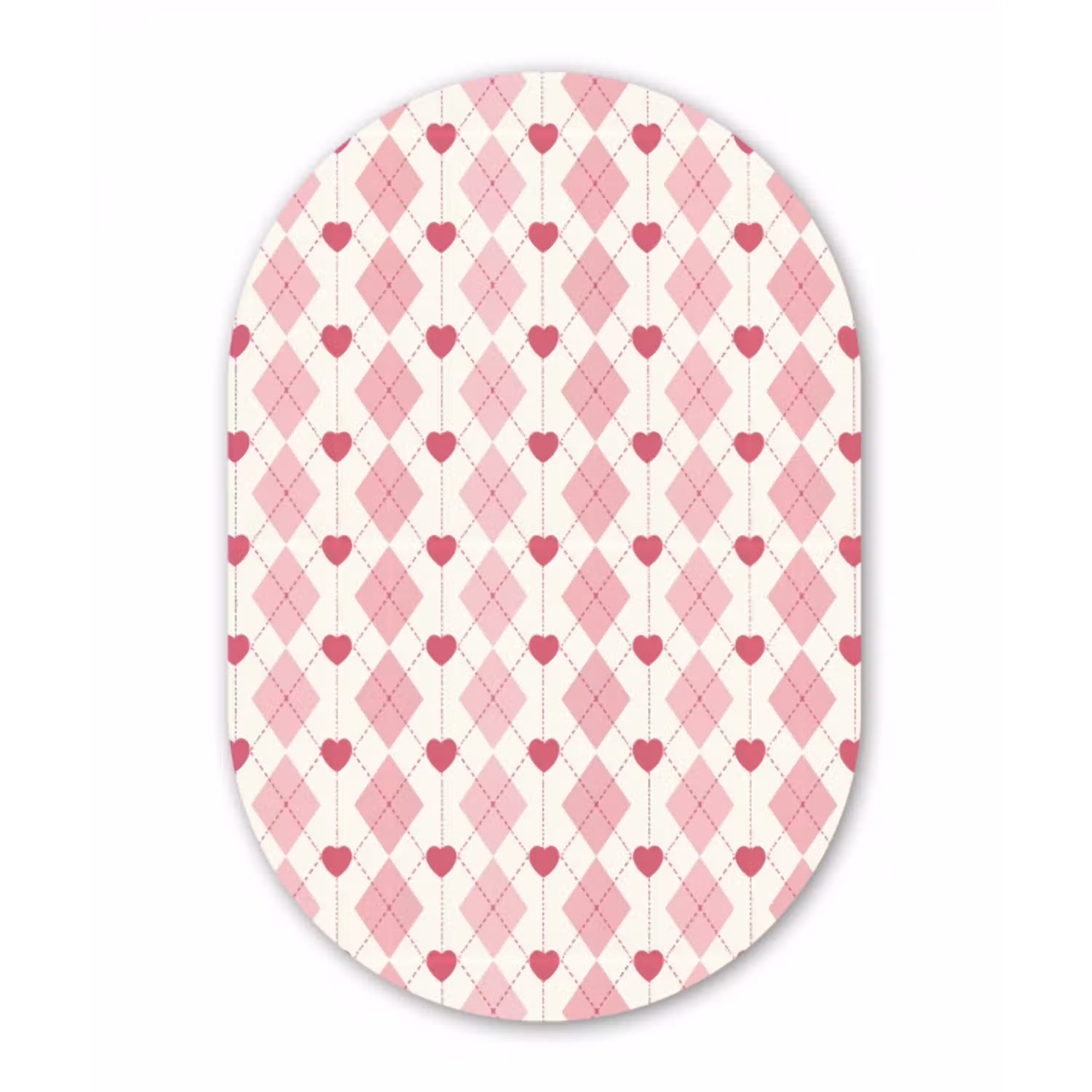 Ruiten - Klassiek - Roze - Wit Wandcirkel Ovaal Aluminium middel 839 -3d