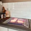 Doorkijk - Parijs - Eiffeltoren - Roze - Kersenbloesem Inductie beschermer vinyl 3mm klein -sfeer3