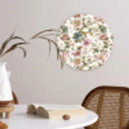 Bloemen - Patroon - Pastel Wandcirkel kunststof plaat 5mm dik klein 188 -sfeer4