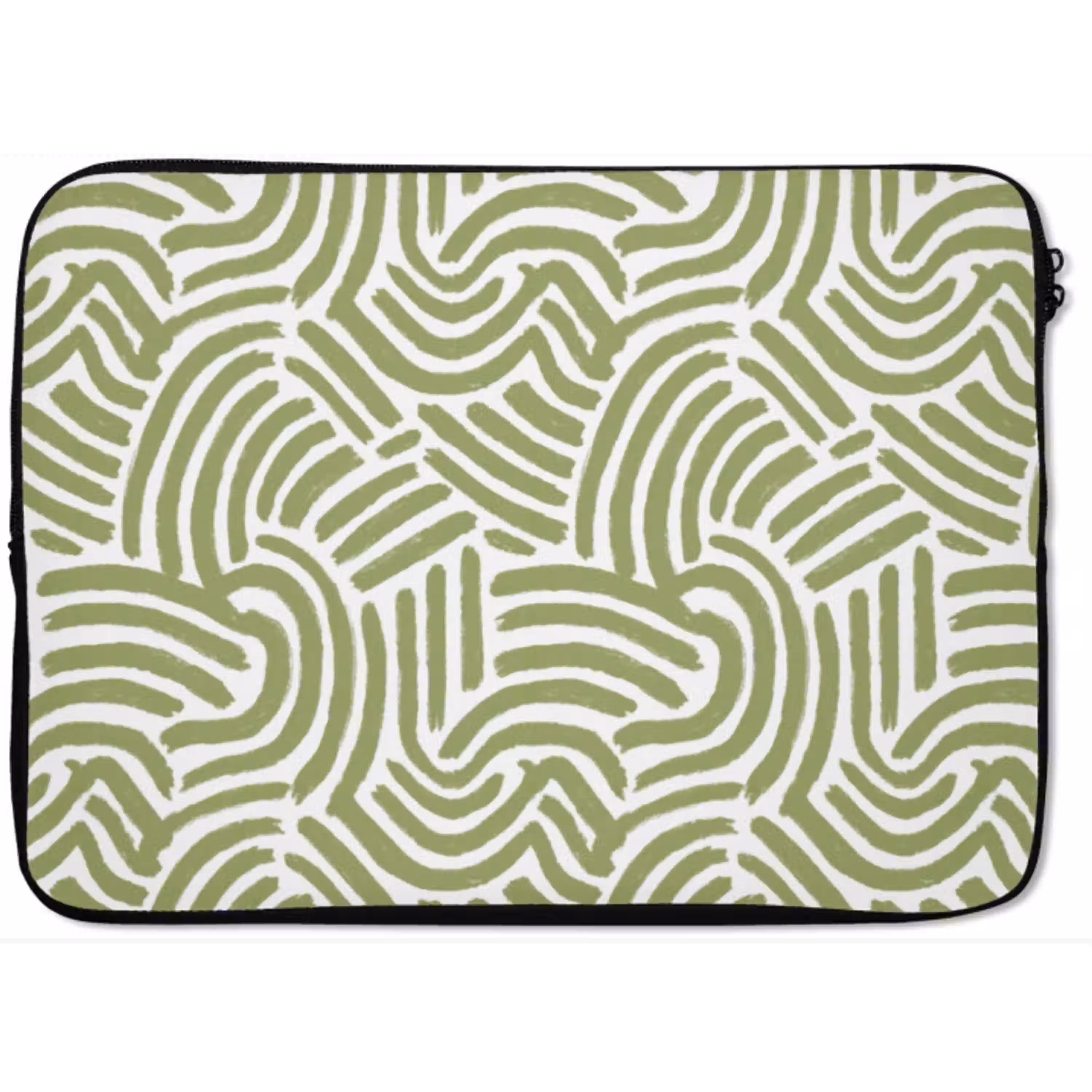 Saliegroen - Abstract - Bogen - Handgetekend - Patroon laptophoes neopreen klein 279 -zkaufland3dotto