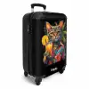 Kat in Tropische Street Art Stijl NBS - Handbagage koffer - Unisex middel -productfoto_3d