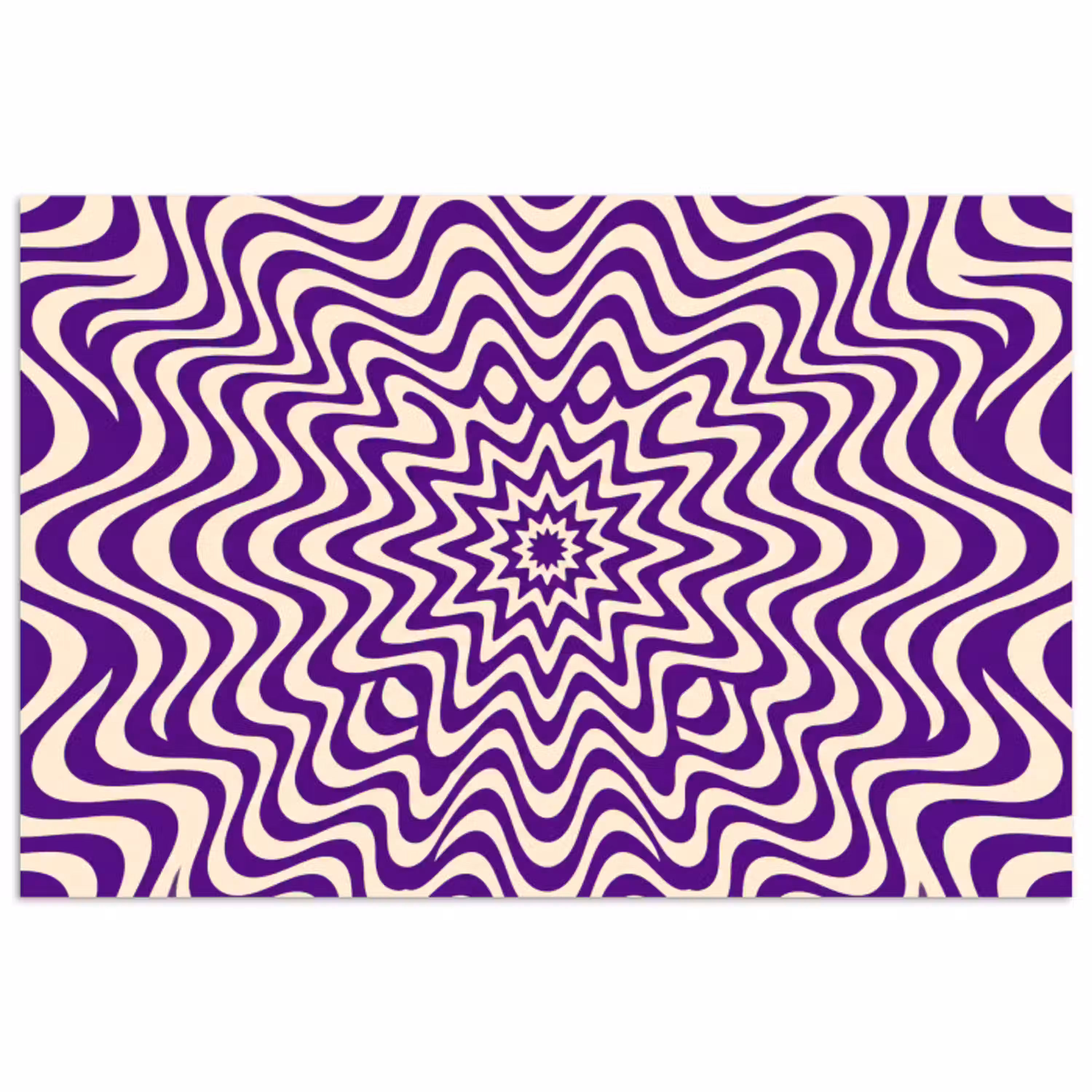 Abstract - Golven - Optisch - Modern - Paars poster papier klein -3d