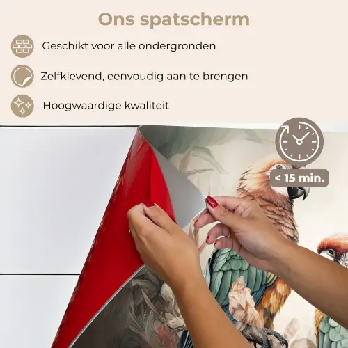 Papegaaien - Vogels - Natuur - Bloemen keuken achterwand spatscherm klein -spatscherm_NL