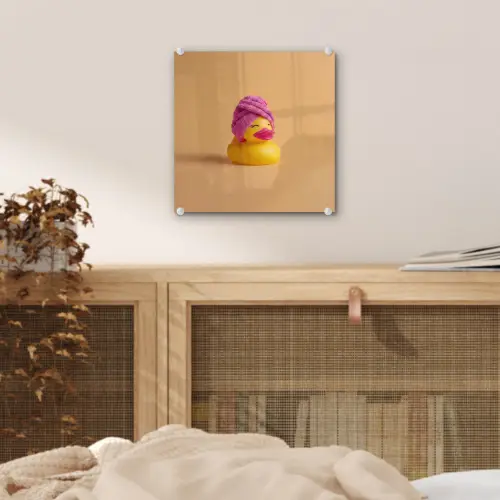 Badeend - Handdoek - Kleurrijk plexiglas 5mm klein -sfeer4